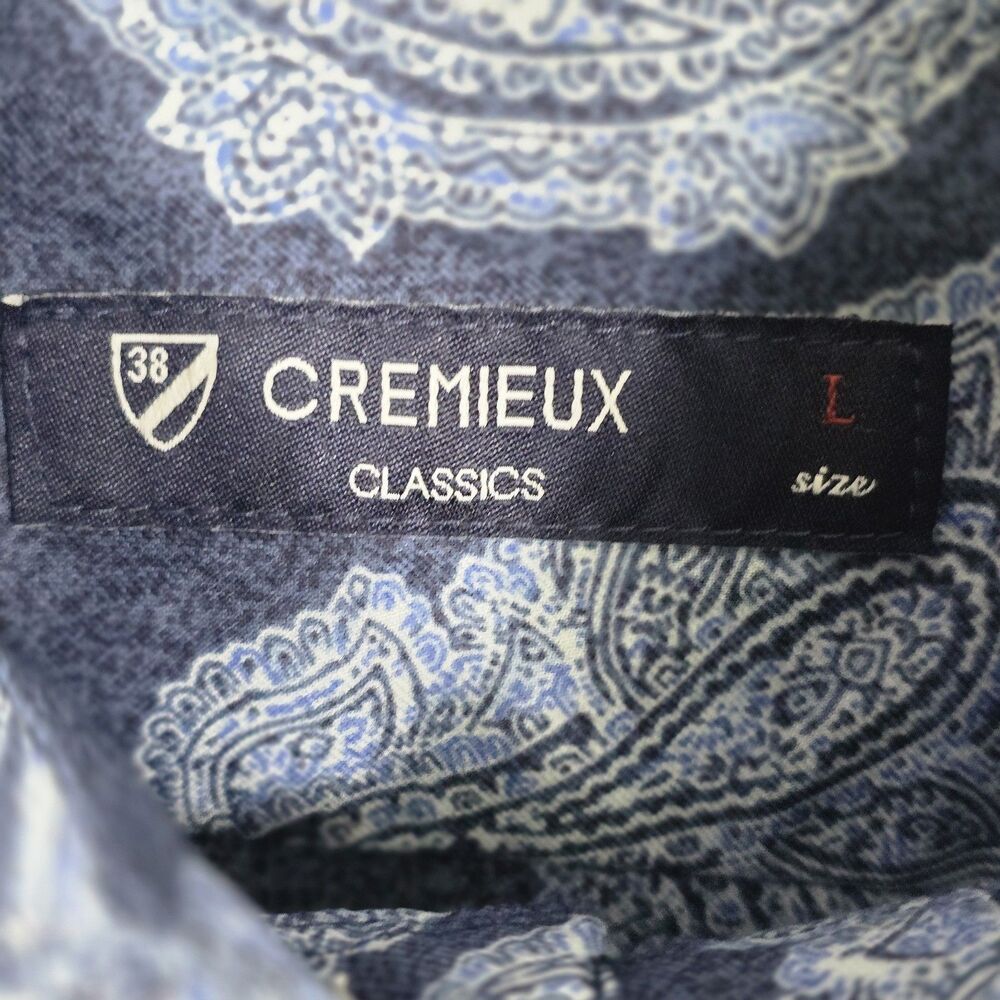 Daniel Cremieux Classics Men's Large Blue Paisley Long Sleeve Button Up Shirt - Picture 3 of 7